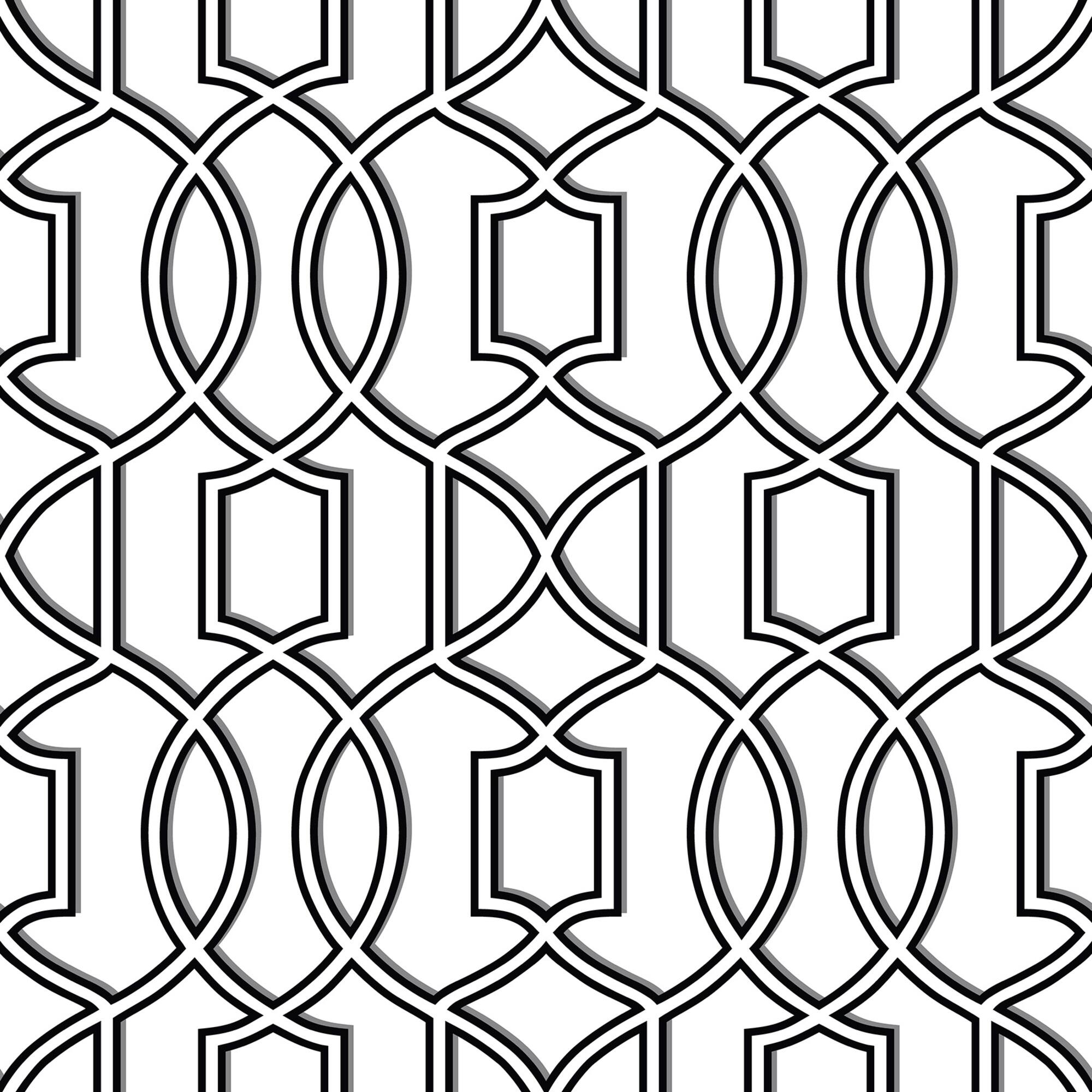 NuWallpaper Uptown Trellis Black & White Peel & Stick Wallpaper